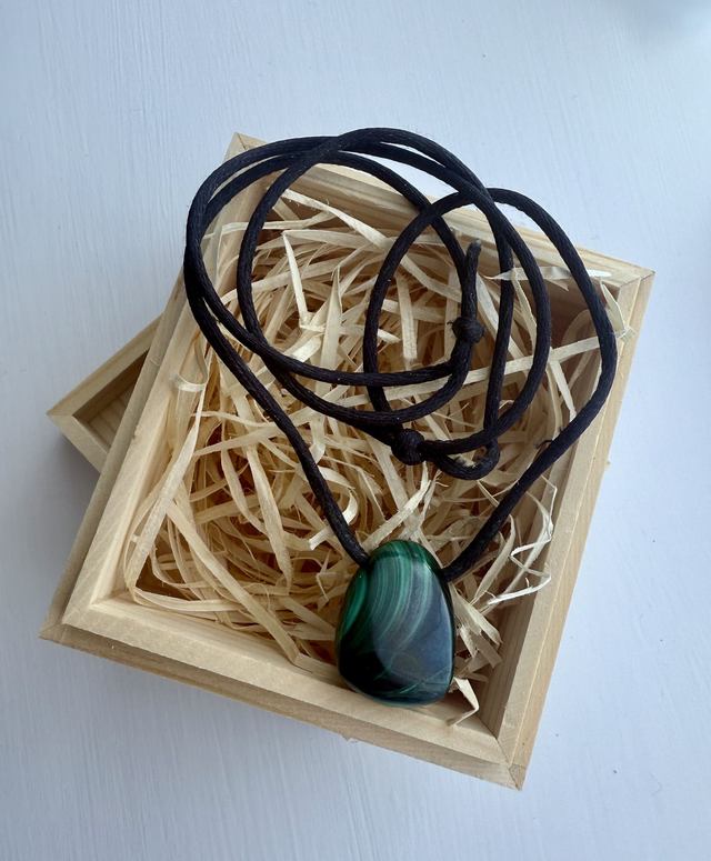 Malachite Teardrop Crystal Pendant