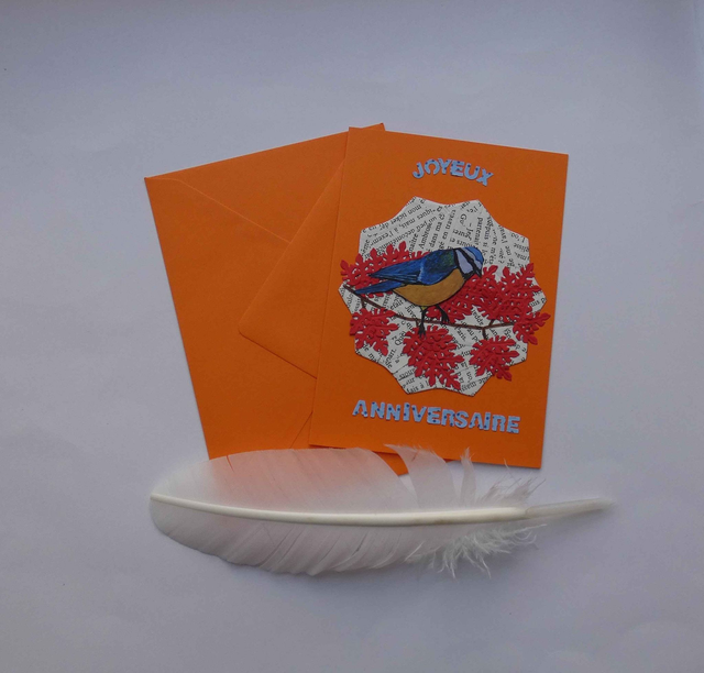 Joyeux anniversaire avec cette mésange bleue d&#039;automne