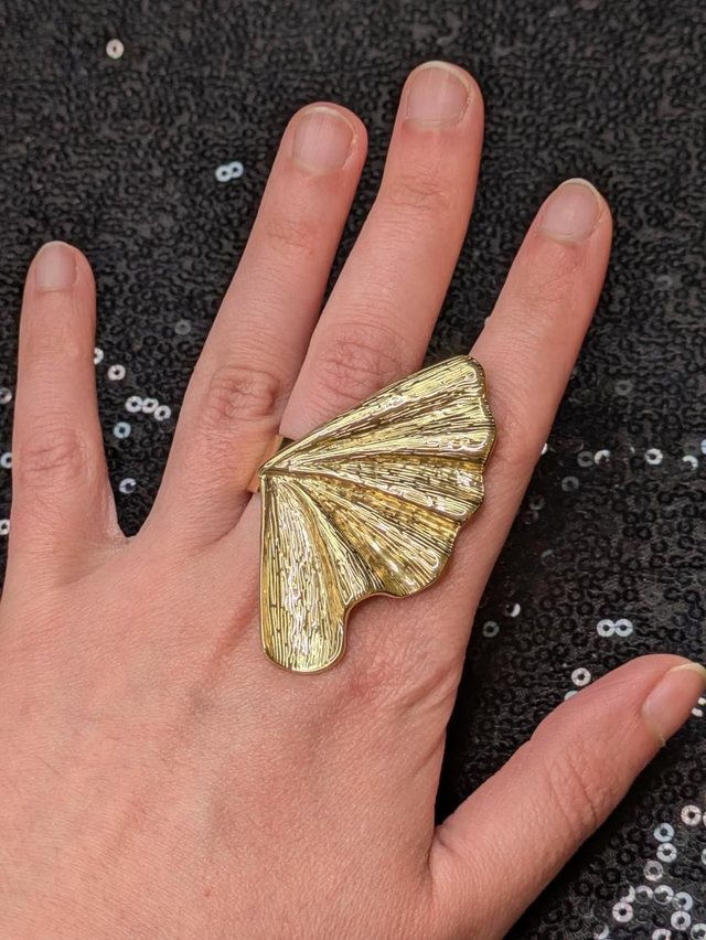 Bague feuille de ginkgo biloba (2 modèles)