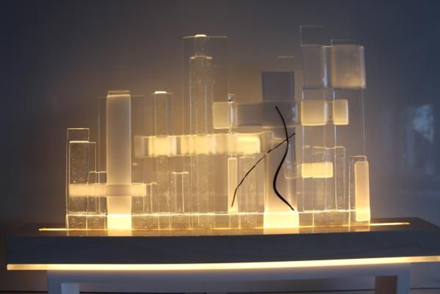 o9 Leuchtobjekt "Geometrica" 26 x 52 cm