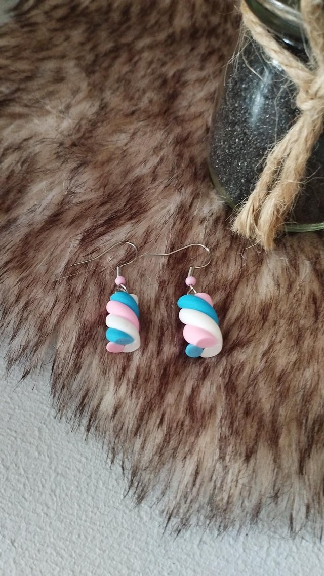 Boucles d'oreilles marshmallow gourmand. Collection Vincenz'o bijoux. 