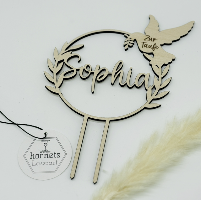 Caketopper Taube und Ranken