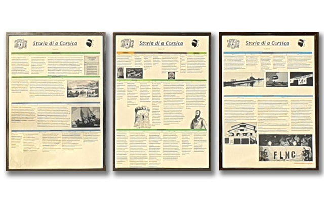 Frise triptyque avec cadre.  Dimensions : 59.4 x 42 cm.