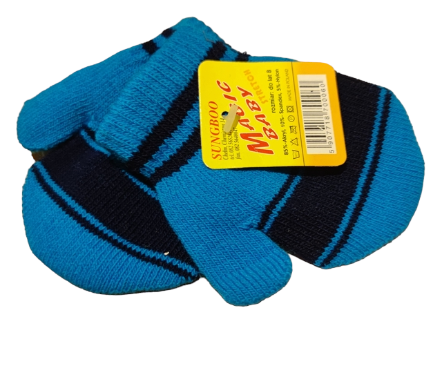 Moufles bleu et noir (Magic Baby)