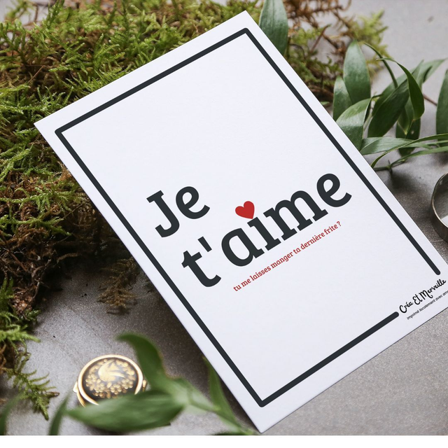 Carte postale Je t'aime ♥️🍟
