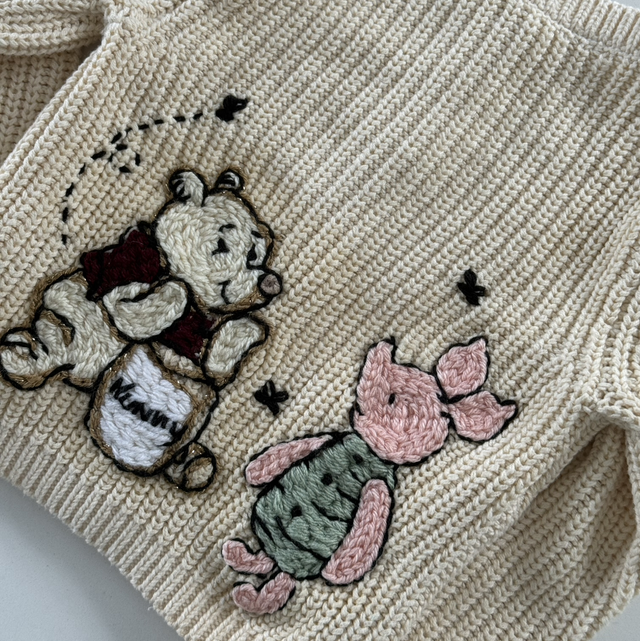 Winnie &amp; Piglet cardigan - with Name 