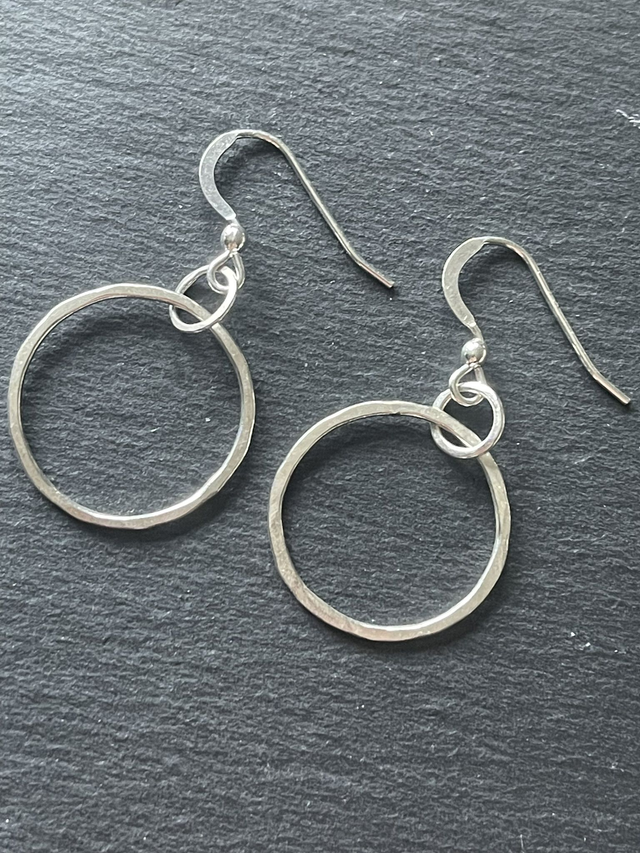 Gorgeous hoop drop earrings - sterling silver