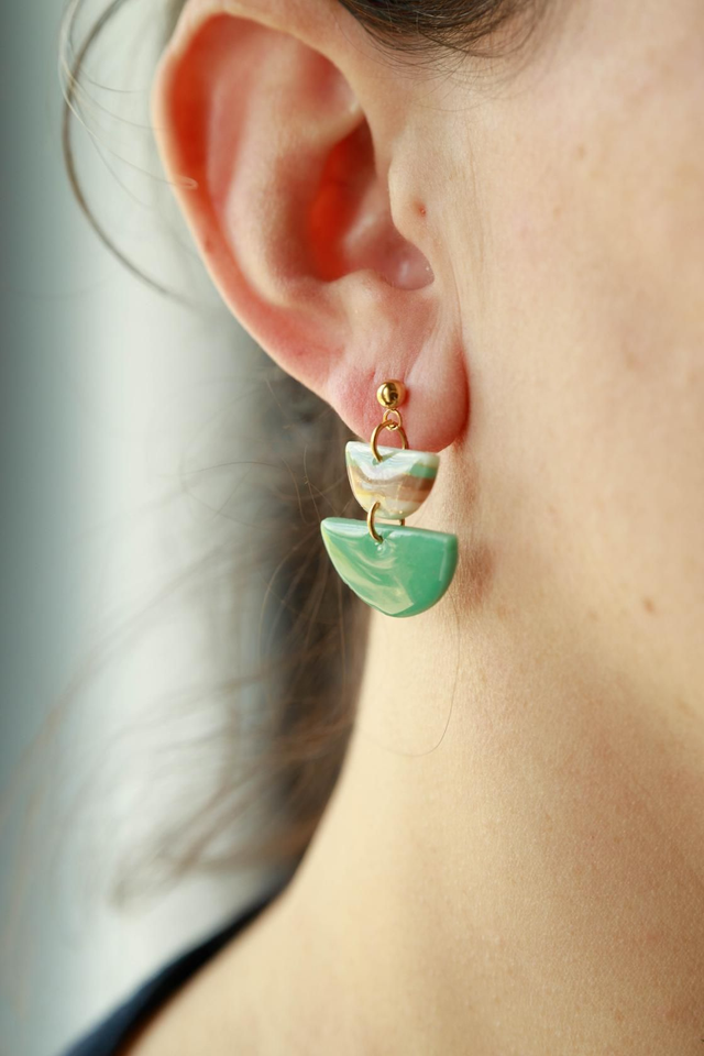 Boucles d&#039;oreilles demi cercle collection Éclat Organique 