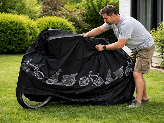 Housse de vélo Etanchéité Bâche noire pour scooter 200x105 mm