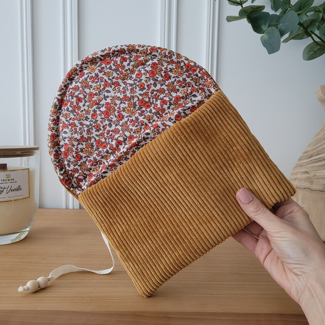 Pochette à livre Zoé velours ocre