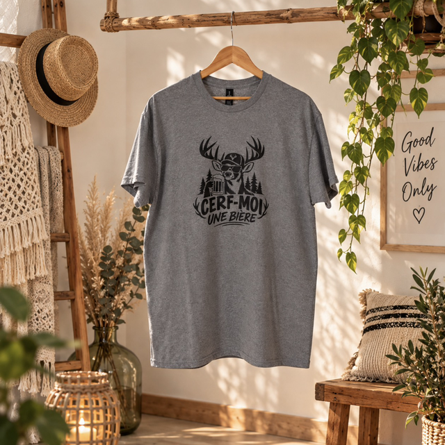 T-Shirt "Cerf moi une biere" Taille XL