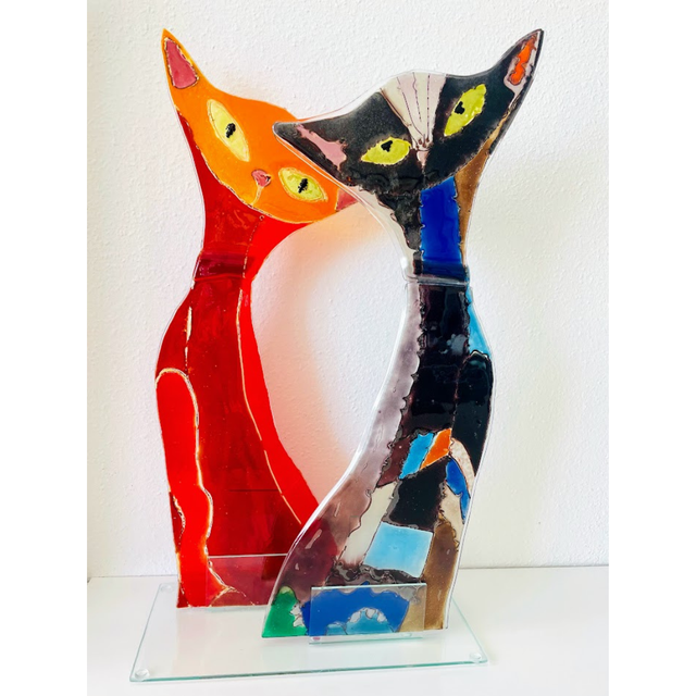 Fusing Cats - Katten beelden van Glas