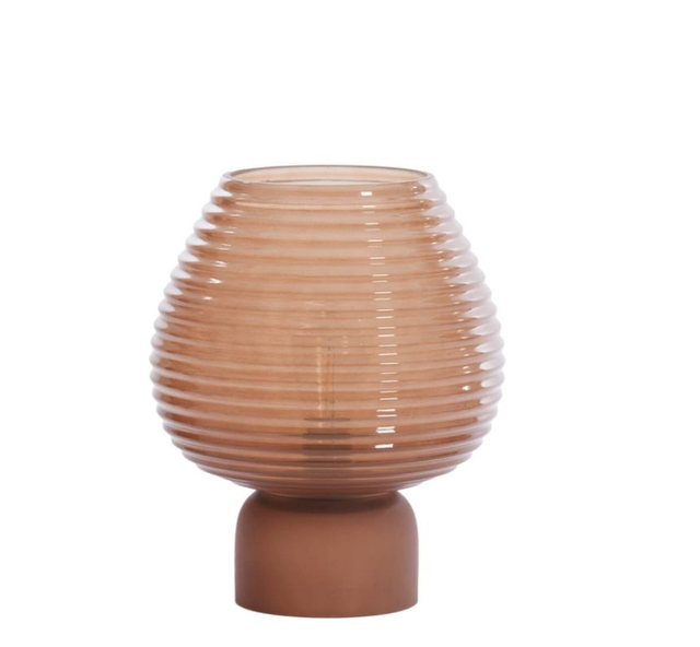ALENNA table lamp LED glass brown