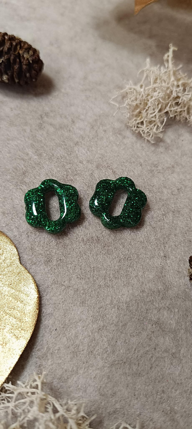 Flora vert paillettes