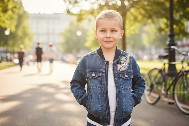 Veste en jean customisée Batman 4 ans soldée