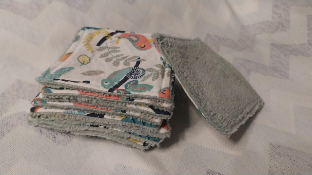 Cotons démaquillants jungle lavables en éponge bambou