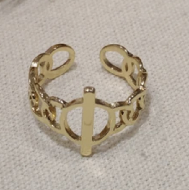 Bague dorée ajourée 