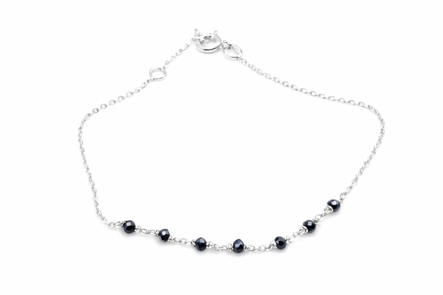 Bracelet en hématite facettée et argent 925 