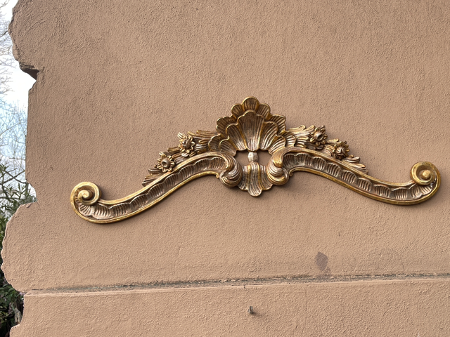 Wandelement Holz Barock Ornament silber/  vergoldet 