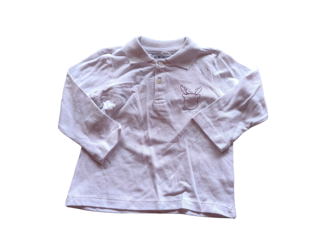 Polo manches longues blanc 12 mois (5.10.15)