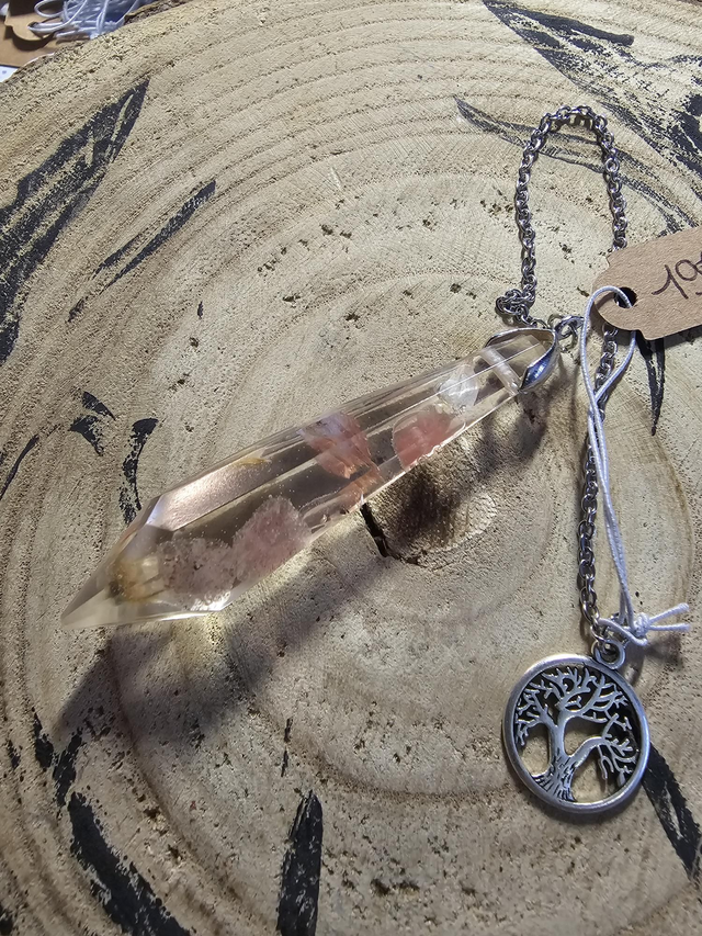 Quartz fraise &amp; pétale rose