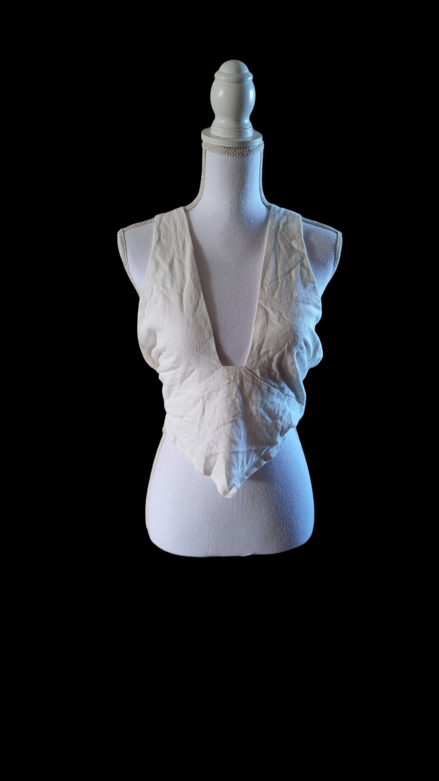Top court ivoire attache autour du cou taille M (Le Lis) 