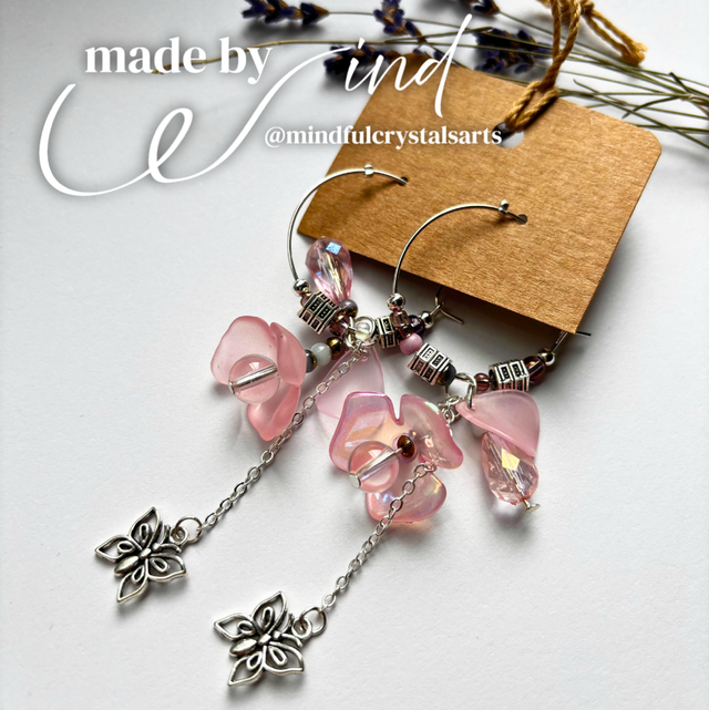 Made by Wind Series – Floral Hoop Earrings (C)