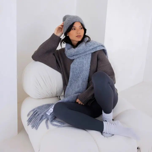 Arctic Fox Merino Wool Blend Scarf - Grey