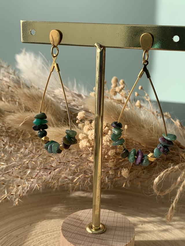 Boucles d'oreilles Althéa Rubis zoisite