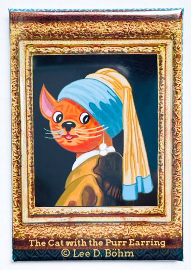 Artsy Cats Collection / Magnet "The Cat With The Purr Earring"