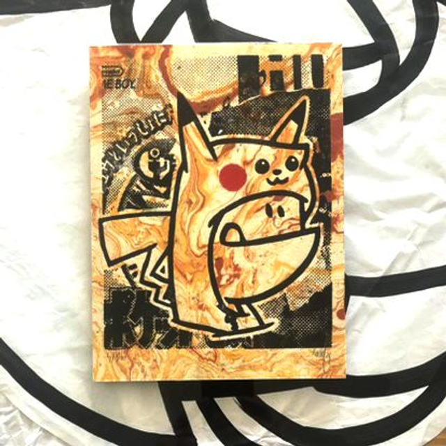 Xylo PIKA Orange marbré 18x24 cm sans cadre