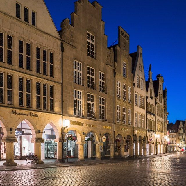 Arkaden am Prinzipalmarkt bei Nacht