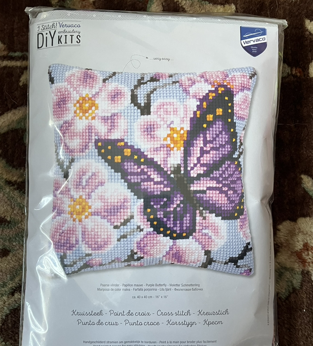 Cross Stitch Kit: Cushion: Butterfly by Vervaco