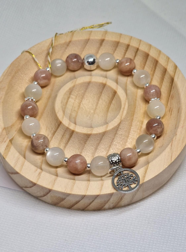 Bracelet Pierre de lune multicolore en 0,8 cm