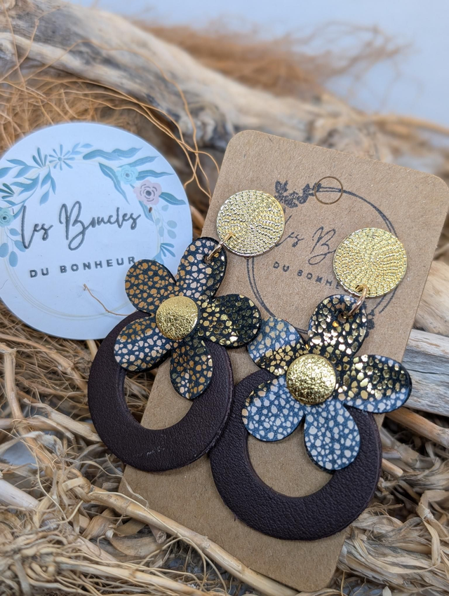 Boucles d'oreilles baby Marguerite bronze doré bm1126