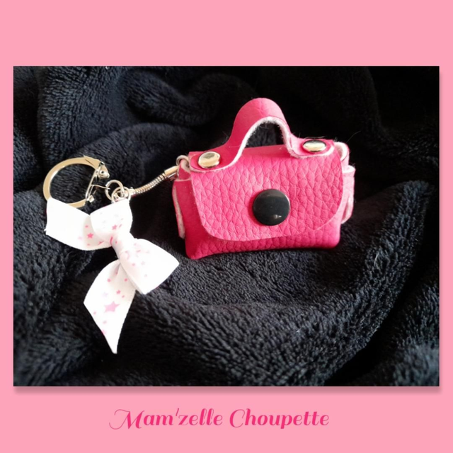 Porte-clés Mini-sac fuchsia