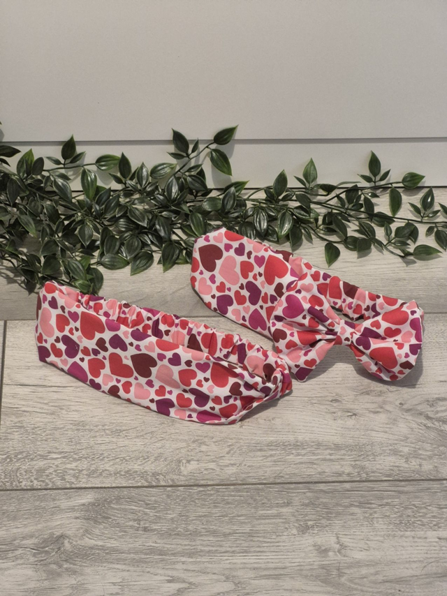 Multi Heart Elasticated Cotton Headband | 2 Styles