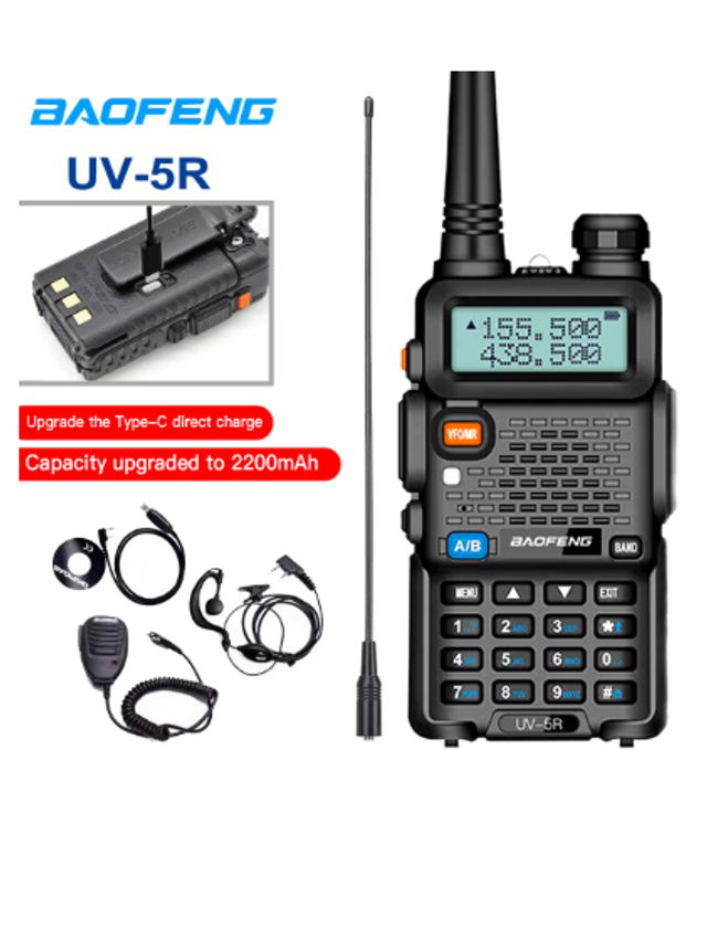 BaoFeng UV-5R 8 Watt Portofoon inclusief accessoires
