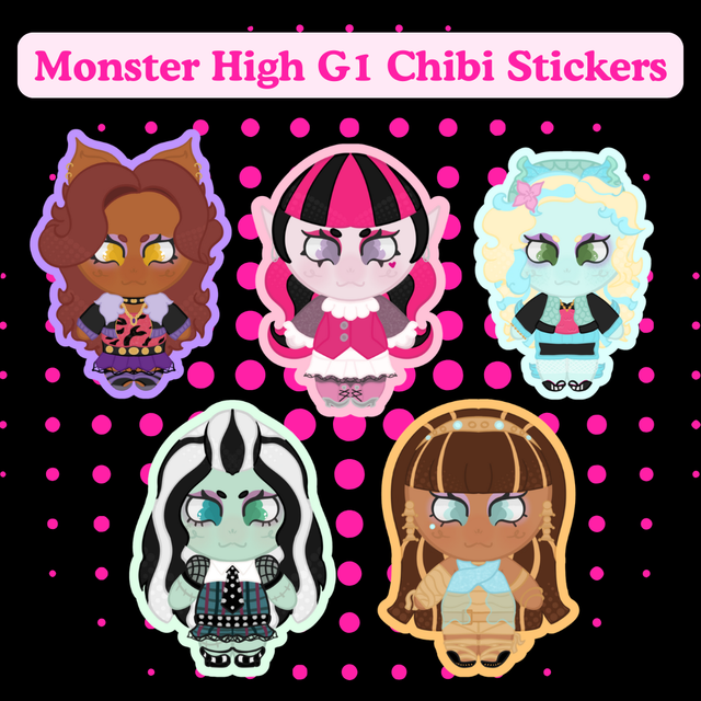 ♡PRE-ORDER♡Monster High G1 Chibi Stickers