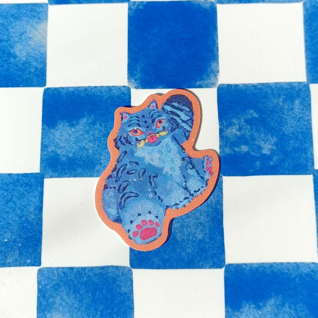 derpy kitty - sand glitter sticker 