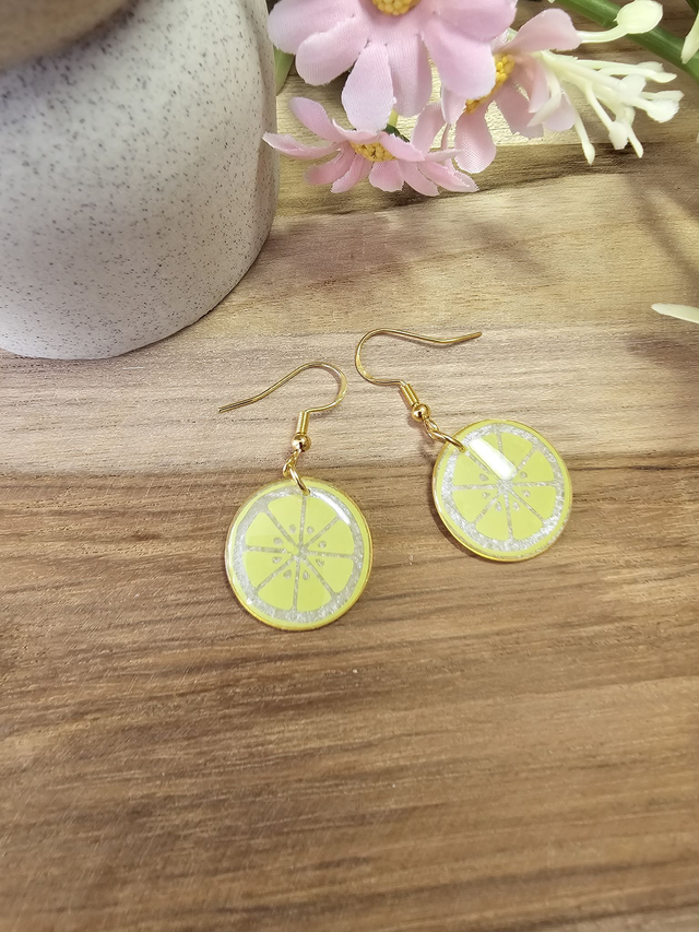 Boucles d'oreilles 20mm Or "Délices Fruités" CITRON