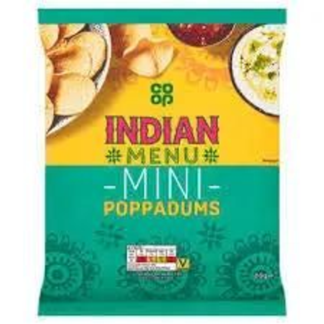 Co Op Indian Mini Poppadoms 60g 2X Packs