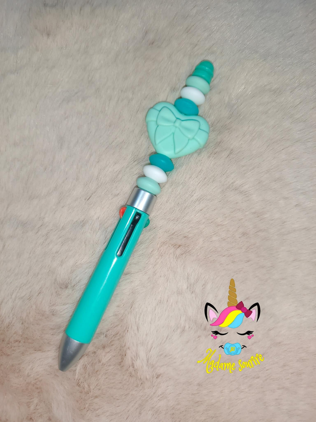 Stylo 4 couleurs Coeur noué 