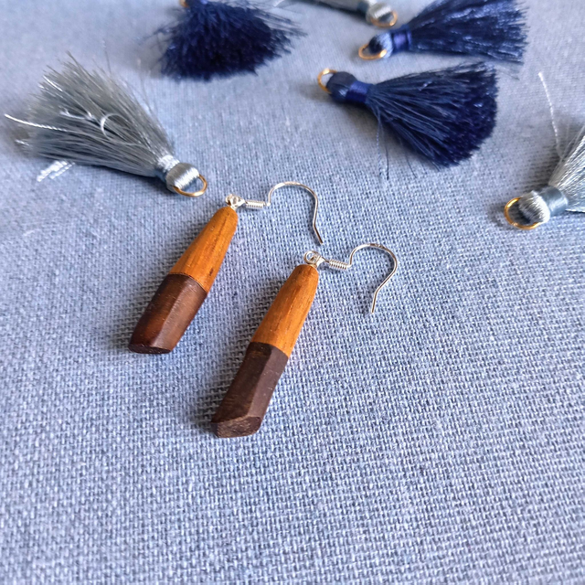 Boucles d'oreilles bicolores