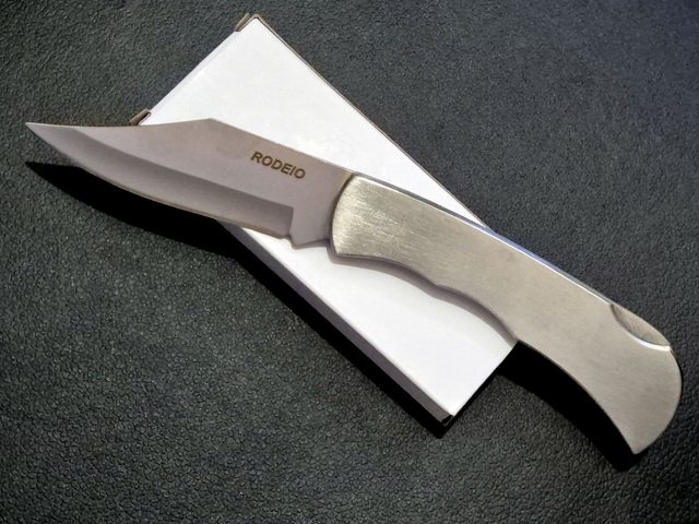 Canivete Rodeio Elmo Total Aço Inox Clip de Bolso Edc