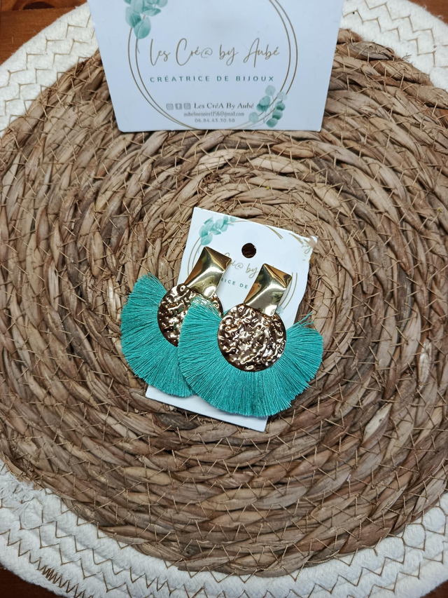 BO MINI BOHEME GOLD/ POMPONS TURQUOISE 0000829