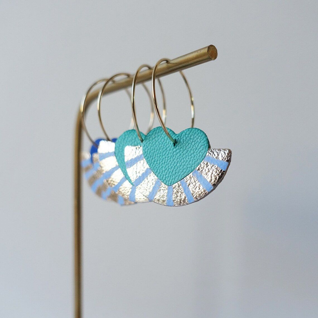 Créoles coeur mint