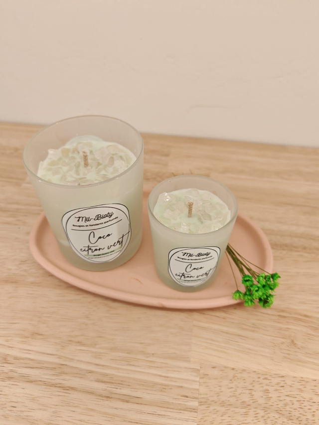 Bougie Quartz rose : Coco citron vert