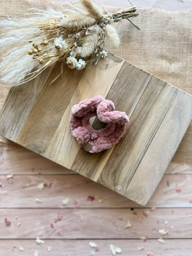 Chouchou tout doux bois de rose clair