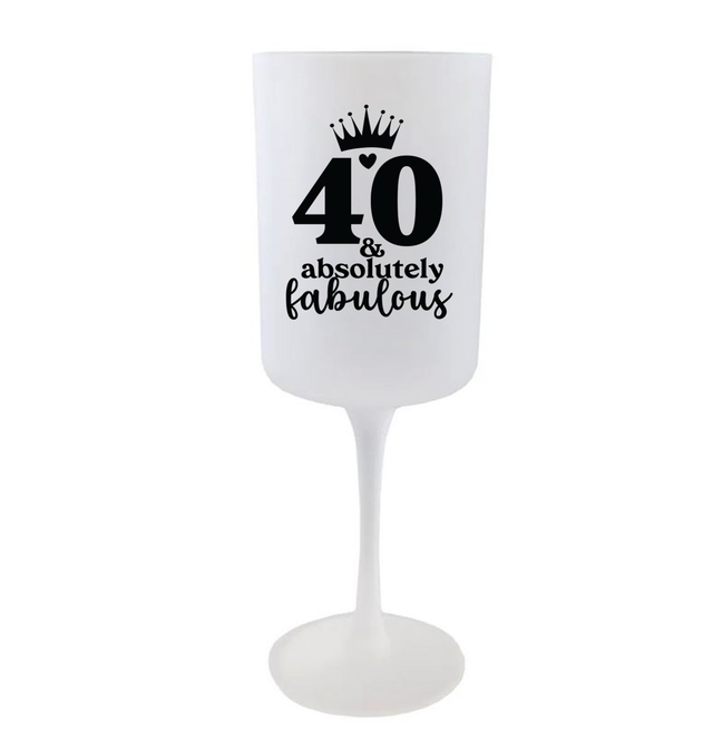 Wine Glass - Any Age and Absolutely Fabulous - 275ml Red Wine Goblet - Frosted 